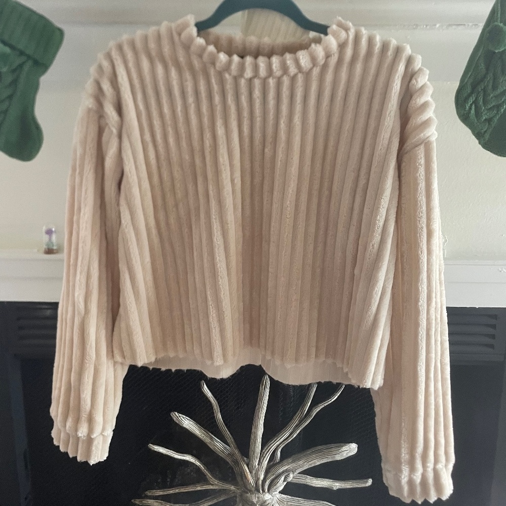 Woven Ribbed Sweater